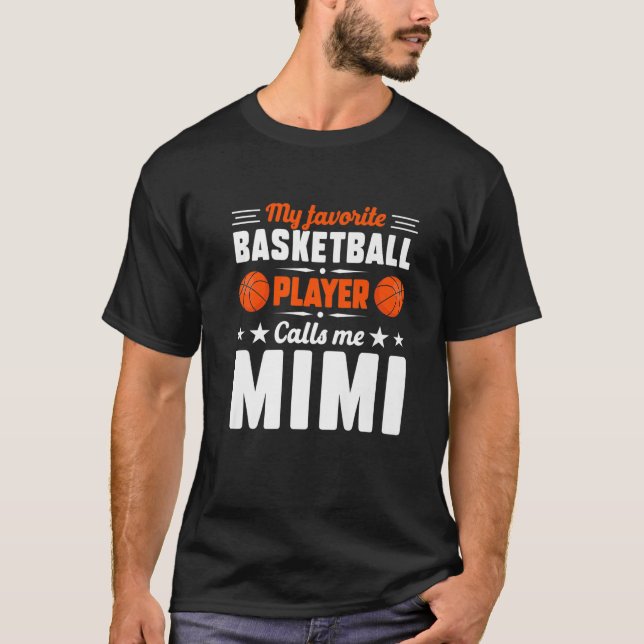 T-shirt Rétro Mon Joueur De Basket Favori Me Appelle Mimi (Devant)