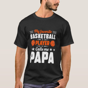 T-shirt Retro Mon Joueur De Basket Favori Me Appelle Papa