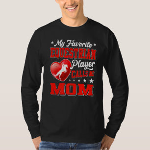 T-shirt Rétro Mon Joueur Équestre préféré m'appelle maman