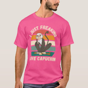 T-shirt Retro Monkey I Juste Freaking Love Capuchin Monkey