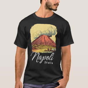 T-shirt Rétro Mont Vésuve Naples Italia Naples Italie Na