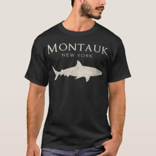 T-shirt Retro Montauk NY Shark
