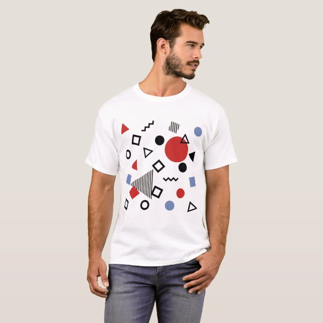 T-shirt Rétro motif de conception de Memphis (Devant entier)