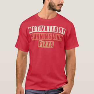 T-shirt Rétro motivé par la course et la pizza Blague drôl