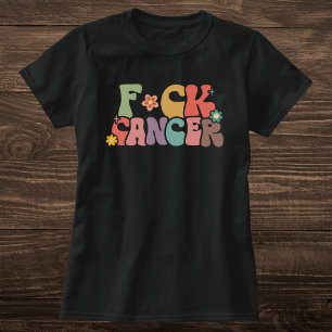 T-shirt Retro Multicolor Floral F*ck Cancer Citation audac