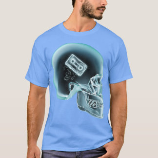 T-shirt Retro Music Lover Scull X-Ray Audio Cassette Tape 