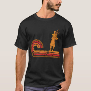 T-shirt Rétro musique de silhouette de cornemuses de styl