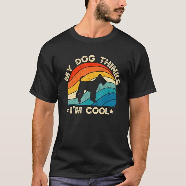 T-shirt Retro My Dog Thinks I'm Cool Fox Terrier Dog Lover (Devant)