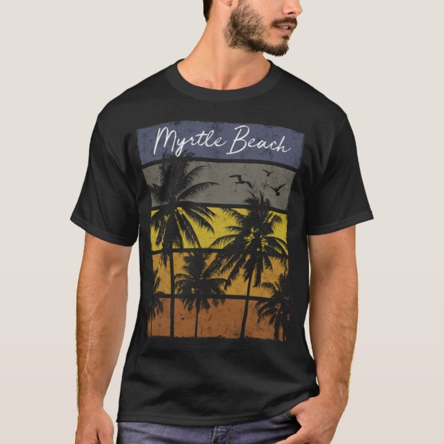 T-shirt Retro Myrtle Beach Imprimer Noël de vacances (Devant)