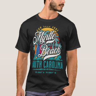 T-shirt Retro Myrtle Beach South Carolina Sun Sand Surf Be