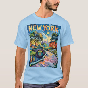 T-shirt Retro New York Central Park Van Gogh
