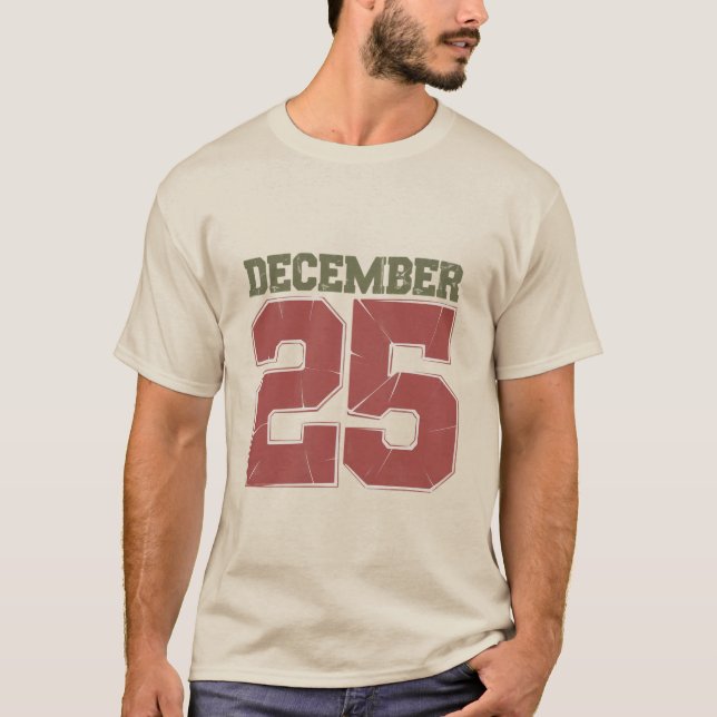 T-shirt Retro Noël Décembre 25 Vacances Hiver (Devant)