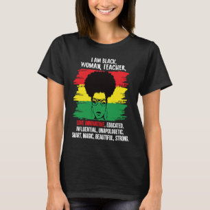 T-shirt Retro Noir Histoire Mois Fier Noir Enseignant Magi