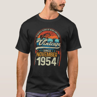 T-shirt Rétro Novembre 1954 68 Année Pêche 68th Bir