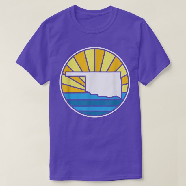 T-shirt Retro Oklahoma Coucher de soleil les années 70 Des (Design devant)