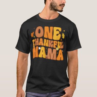 T-shirt Retro One Thankful Mama Automne Happy Thanksgi Aut