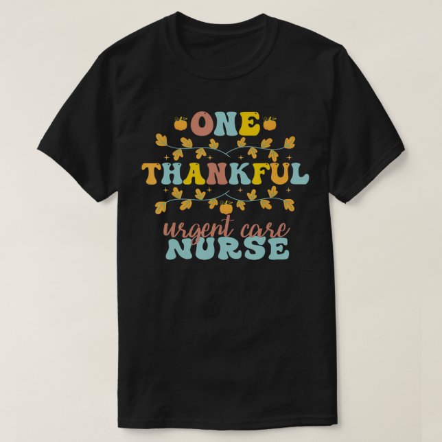 T-shirt Retro One Thankful Urgent e Nurse Thanksgiving (Design devant)