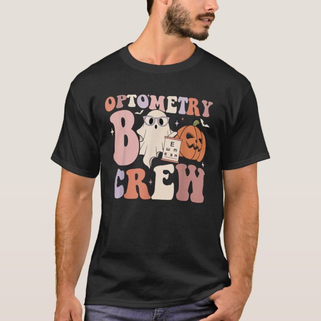 T-shirt Retro Optometry Boo Crew Optometrist Ghost Pumpkin (Devant)