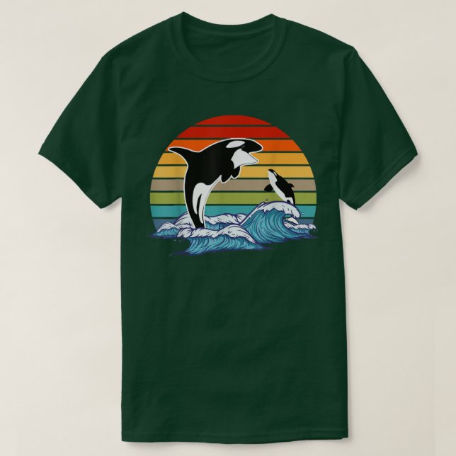 T-shirt Retro Orca Killer Whale  (Design devant)