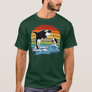 T-shirt Retro Orca Killer Whale 
