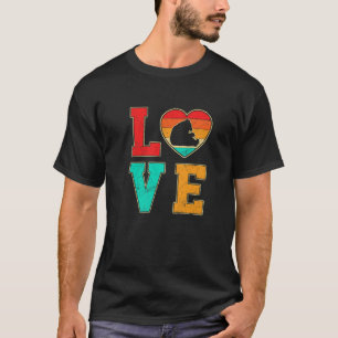 T-shirt Retro Panda Bear Love Valentines Day Heart Animaux