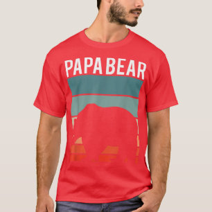 T-shirt Retro Papa Bear Randonnée Camping Lover Nouveau Pa