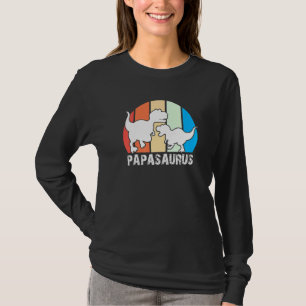 T-shirt Retro Papa Papasaurus Papa Fils Père Père