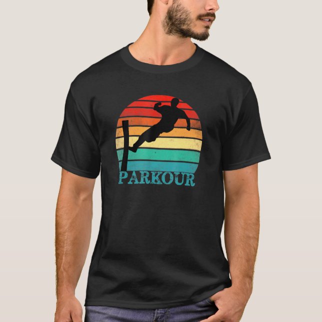 T-shirt Retro Parkour En Course Libre Pour Freerunner Vint (Devant)