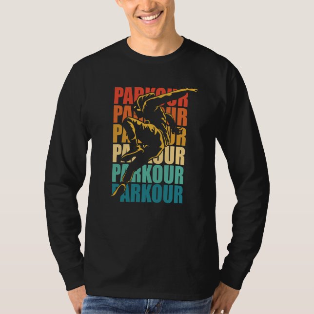 T-shirt Retro Parkour Free Running Parkour (Devant)
