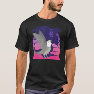 T-shirt Retro Parrot I Dragon I hurler Blanc visage gris