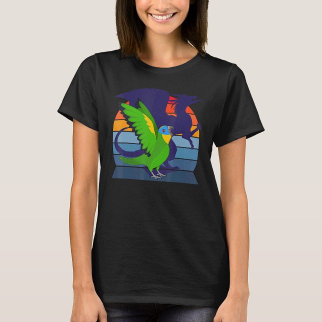 T-shirt Retro Parrot I Winged Dragon I Orange ailé Amazo (Devant)