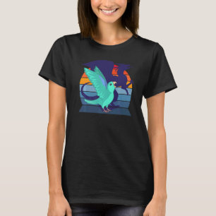 T-shirt Retro Parrot I WingwingDragon I hurle Turquoise