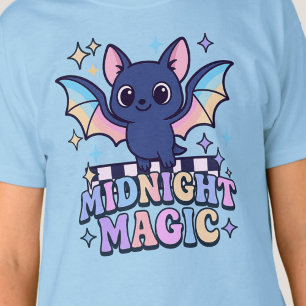 T-shirt Retro Pastelcore Cute Halloween Bat & Checkerboard