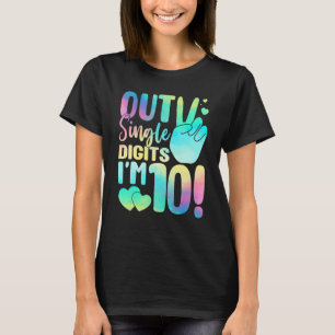 T-shirt Retro Peace Out Chiffres simples Je suis 10 Tie Dy
