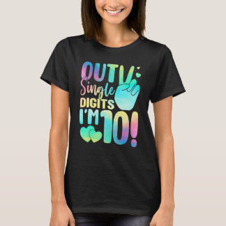 T-shirt Retro Peace Out Chiffres simples Je suis 10 Tie Dy