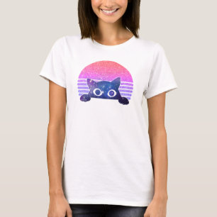 T-shirt Retro Peeking Cute Cat