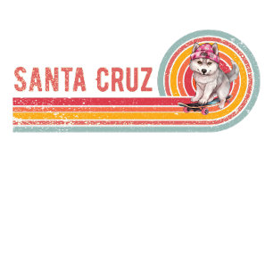 T-shirt Retro Père Noël Cruz Skateboard Husky