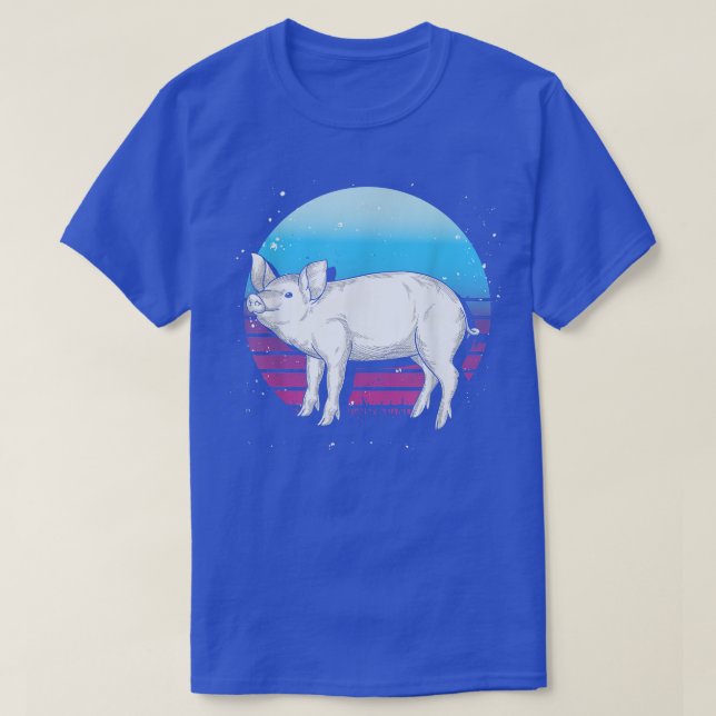 T-shirt Retro Pig Lover Farming Farm Animal Farmer Pig  (Design devant)