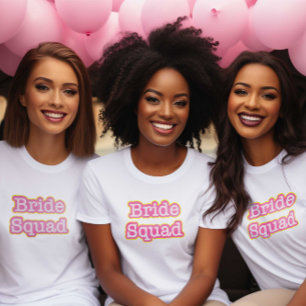T-shirt Retro Pink Bride Squad