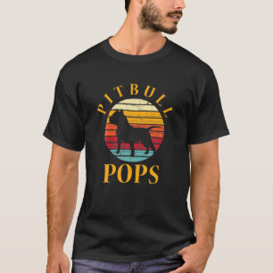 T-shirt Retro Pitbull Pops Pit Bull Papa Pittie Père Chien