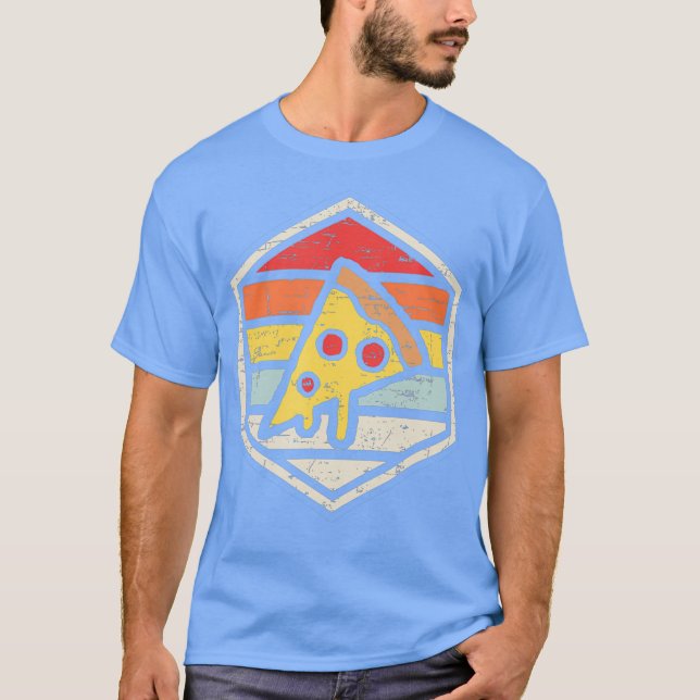 T-shirt Retro Pizza Junk Food (Devant)