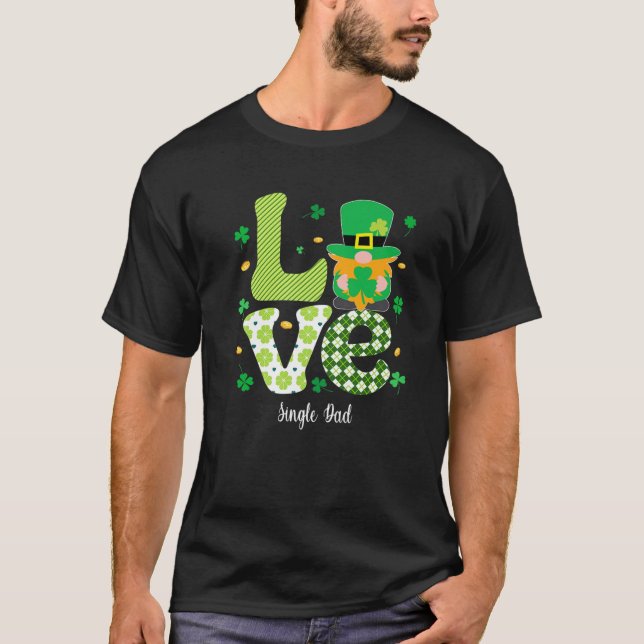 T-shirt Retro Plaid Shamrock Love Single Papa Shamrock St  (Devant)