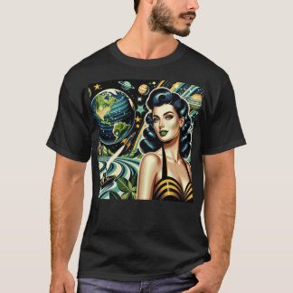 T-shirt Retro Planet Pin-Up 
