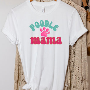 T-shirt Retro Poodle Mama Chien