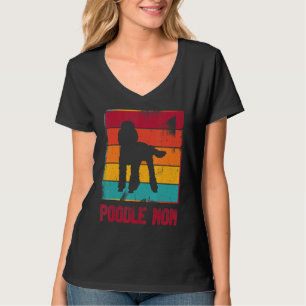 T-shirt Retro Poodle Maman Propriétaire Mère Animal Mama C