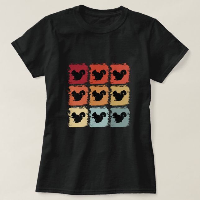 T-shirt Retro Pop Art écureuil animal idée cadeau (Design devant)