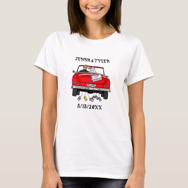 T-shirt Retro Pop Art Mr & Mrs. | Je viens de me marier (Devant)