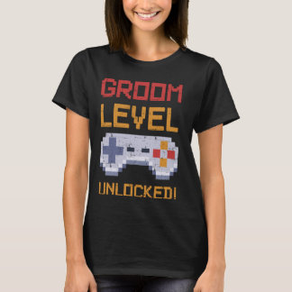 T-shirt rétro pour gamers niveau marié débloqué En