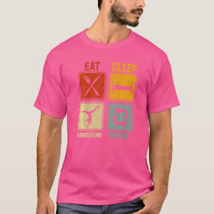 T-shirt Rétro Pour Gymnaste Manger Poignée De Sommeil Répé