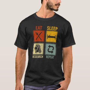 T-shirt Rétro Pour Le Chercheur Manger Le Sommeil Recherch